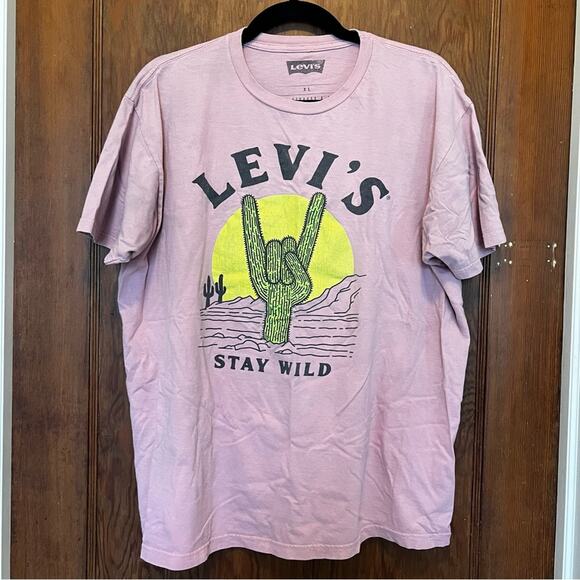 Levi’s Stay Wild Cactus Graphic T Pink XL - Picture 1 of 4